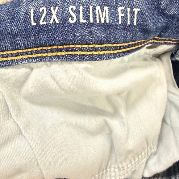 DU/ER L2X Performance Denim Mid Rise Straight Jeans Slim Fit Blue Size 28 x 30 - Picture 9 of 15